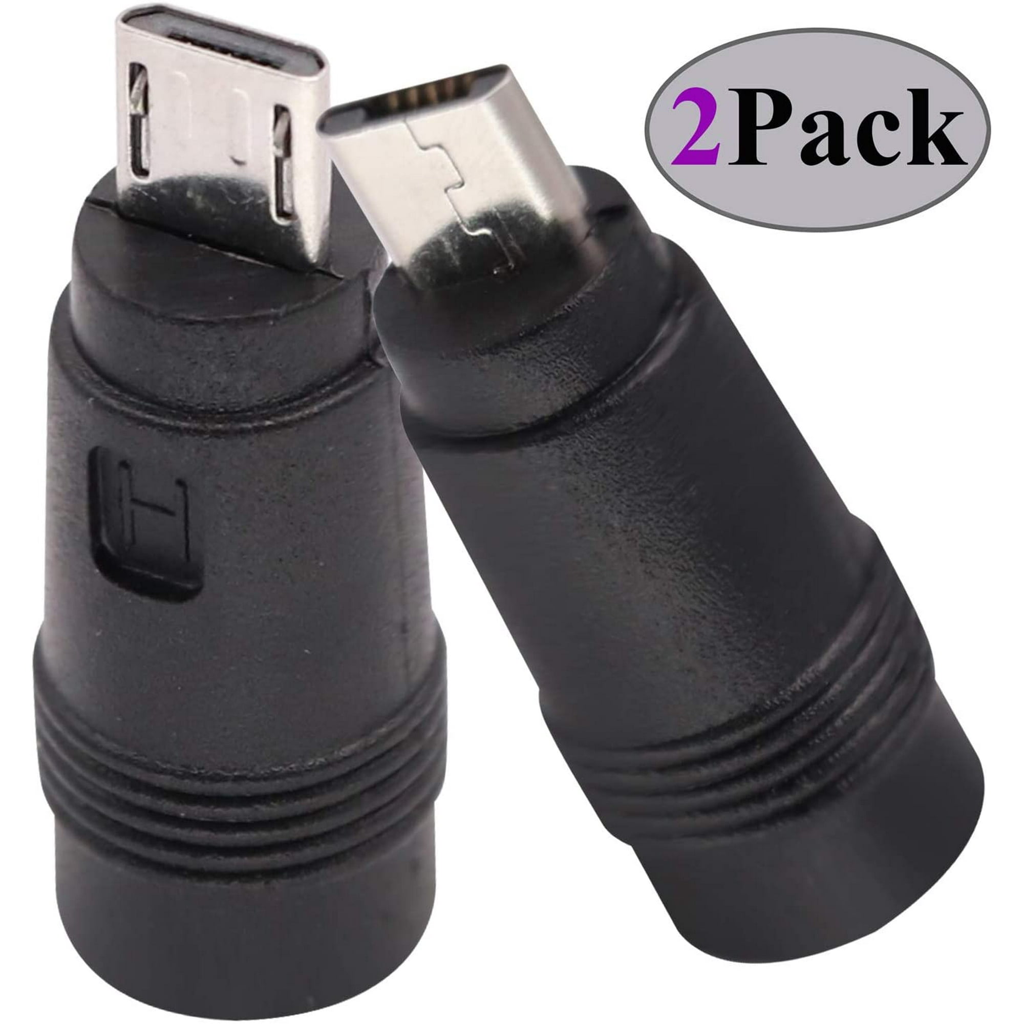 AAOTOKK Micro DC Power Adapter DC5.5x2.1mm to Micro USB 5V DC Power Supply Charging Cables Connector for Cellphone Tablet,MP3 and Micro USB Device. 2Pack-Micro